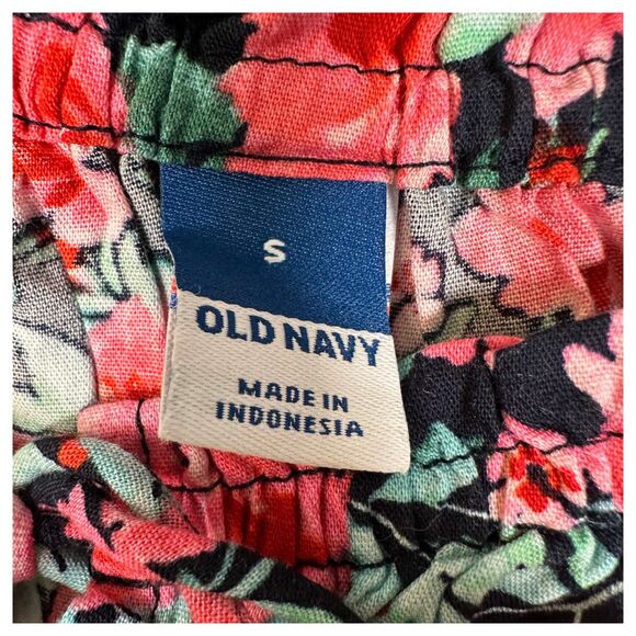 Old Navy Fitted Tie-Front Smocked Top Floral Women's Size Small NEW with Tags - Picture 4 of 8